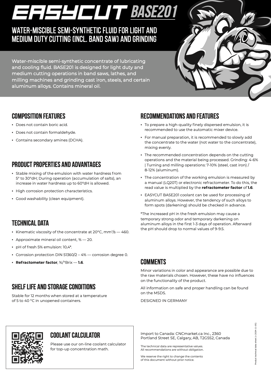 Product Information Data Sheet BASE201