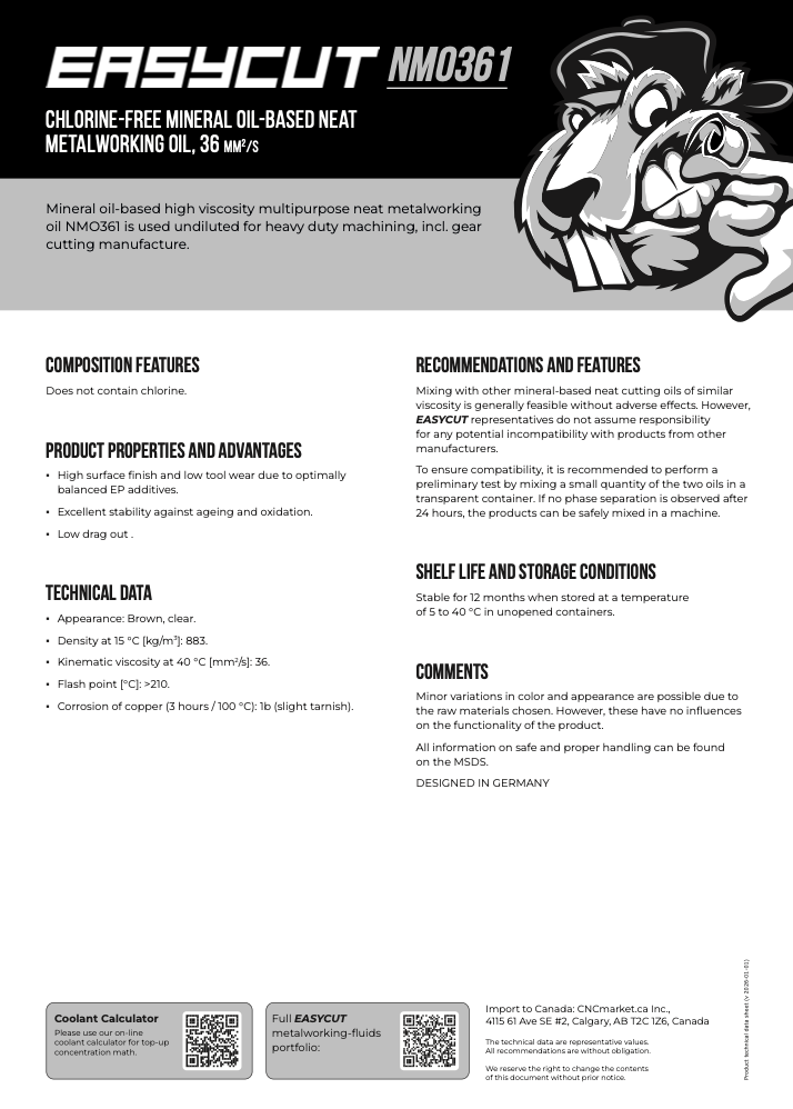 NMO361 Product Information Data Sheet