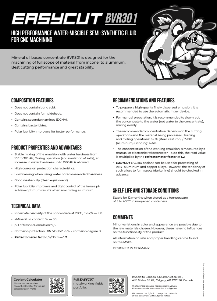 BVR301 Product Information Data Sheet