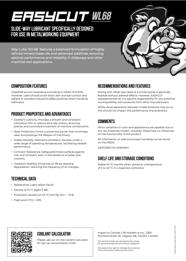 WL68 Product Information Data Sheet