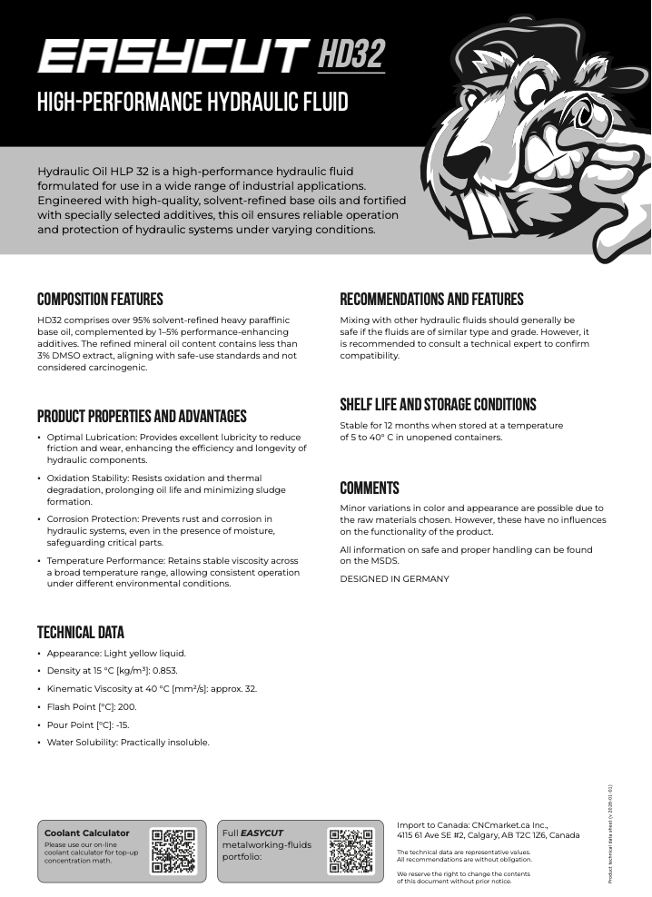 HD32 Product Information Data Sheet