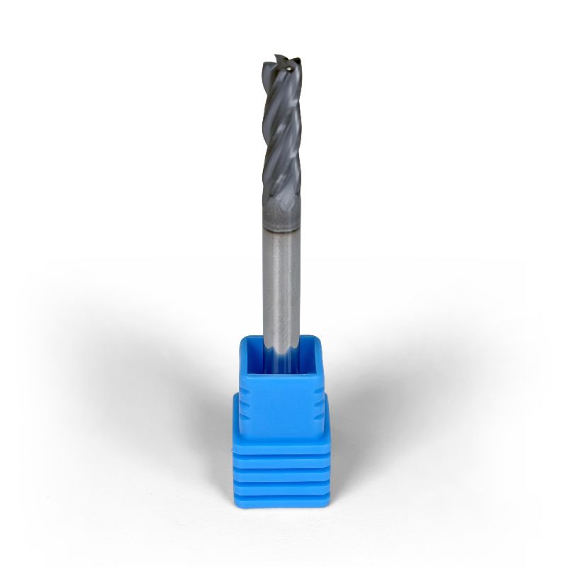 3/16" Carbide End Mill, 4 flutes, Bull Nose - R0.015", 0.625" LOC, AlCrN Coated