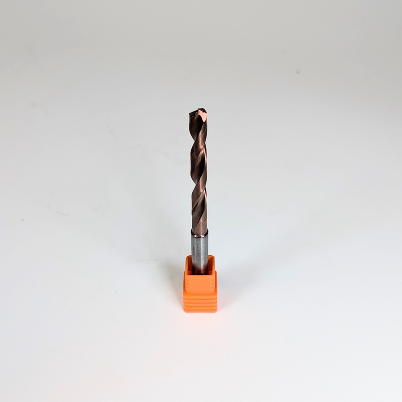 1/4-20 UNC Tap Drill, 2 flutes, Carbide Drill, 5xD, Through Tool Coolant - 140°, 1.38" LOC, Coated, 6mm Shank