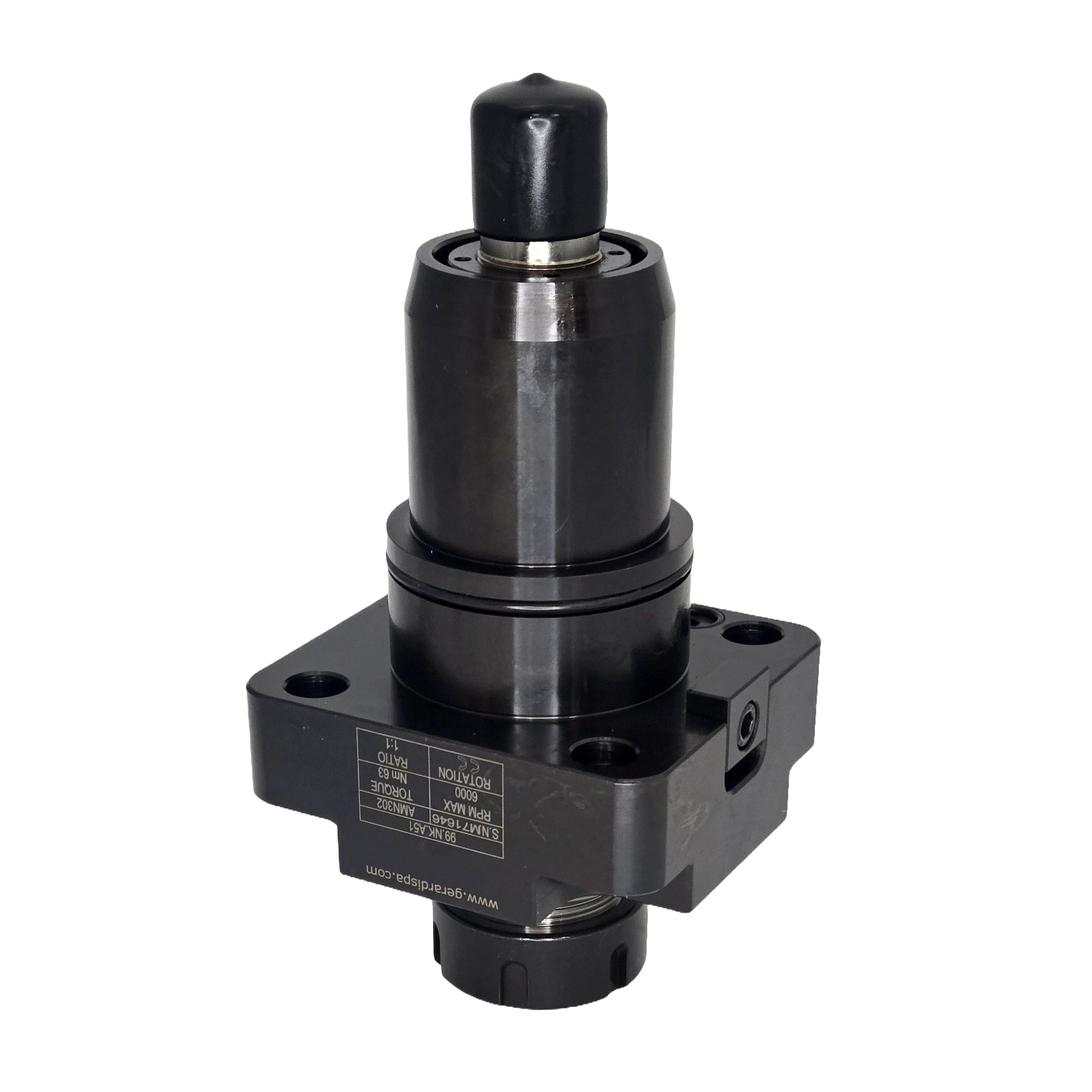 Straight (0°) live driven tool for BMT65 Nakamura turrets, ER32, RPM=6000