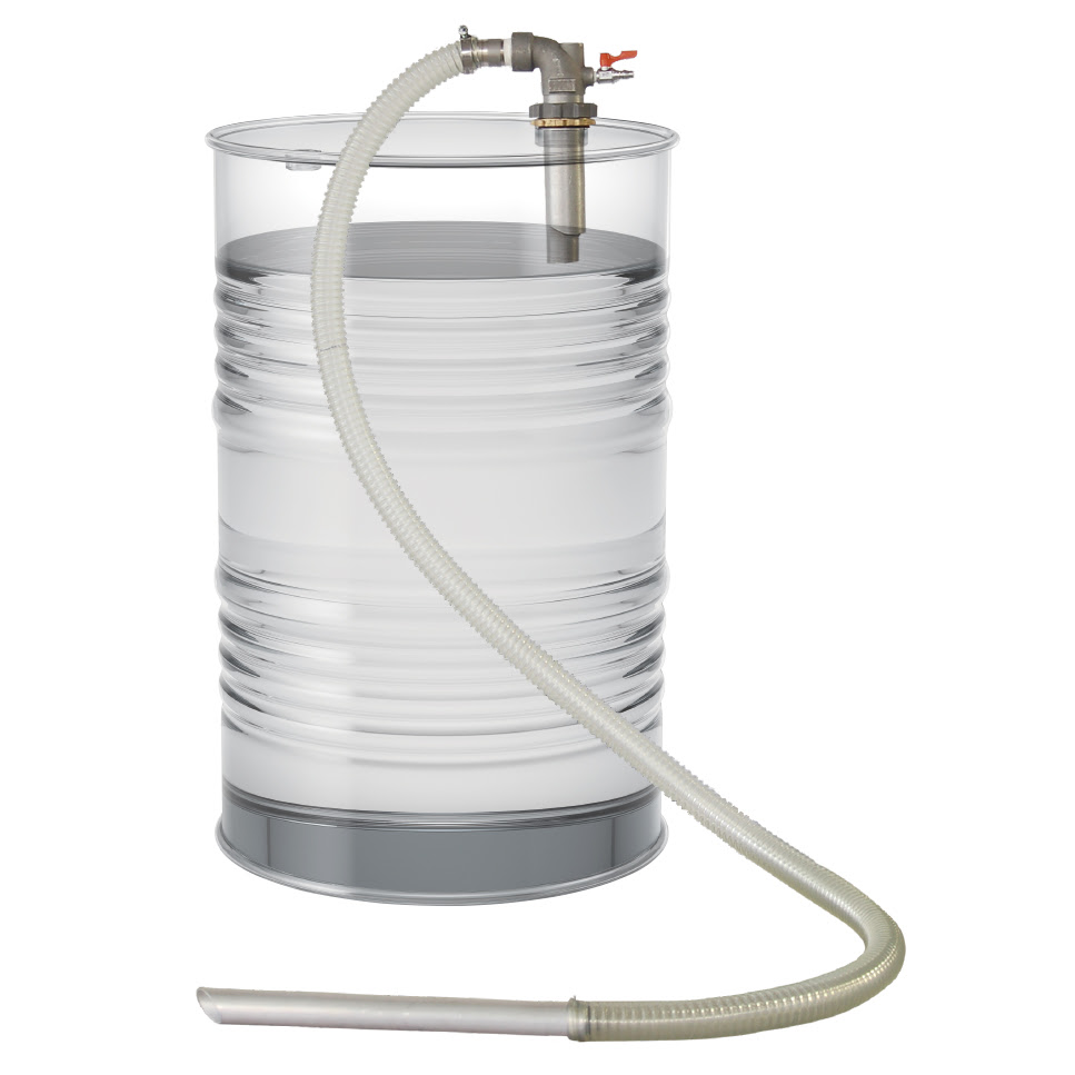 Vacuum air pump (fluid extractor) for CNC machines. Drum (55 GAL / 208L) mounting design