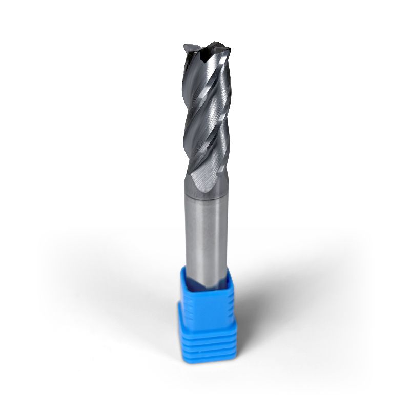 1/2" Carbide End Mill, 4 flutes, Bull Nose - R0.03", 1.25" LOC, AlCrN Coated, Weldon Shank