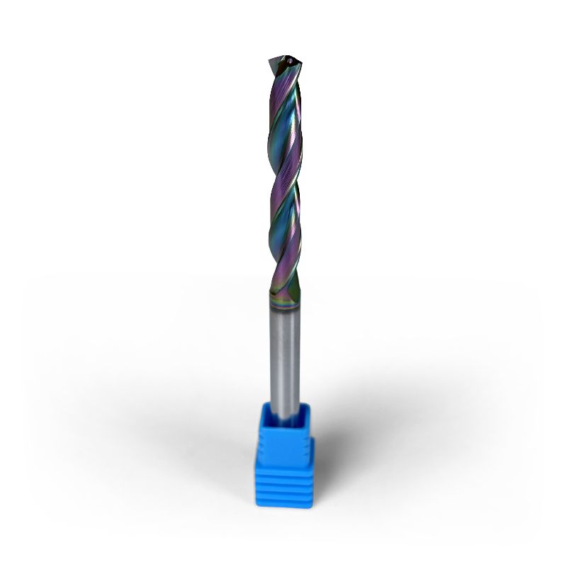 0.25" Carbide Drill, 2 flutes, 5xD, Through Tool Coolant - 140°, 1.7" LOC, HR Coated