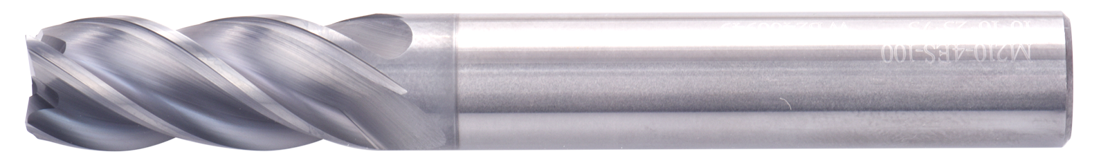 10 mm, 1 mm Chamfer Carbide End Mill, 4 Flutes, Radius, Standard length