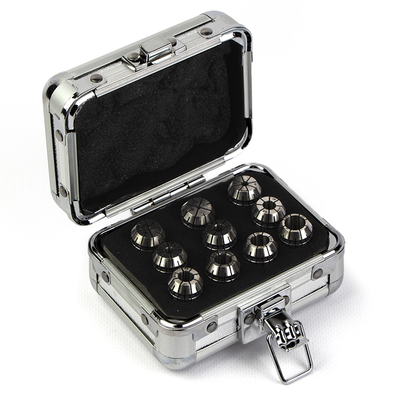 ER16 Collet Kit, clamping range ø1 - 10 mm, 10 pcs, Runout 0.005 mm