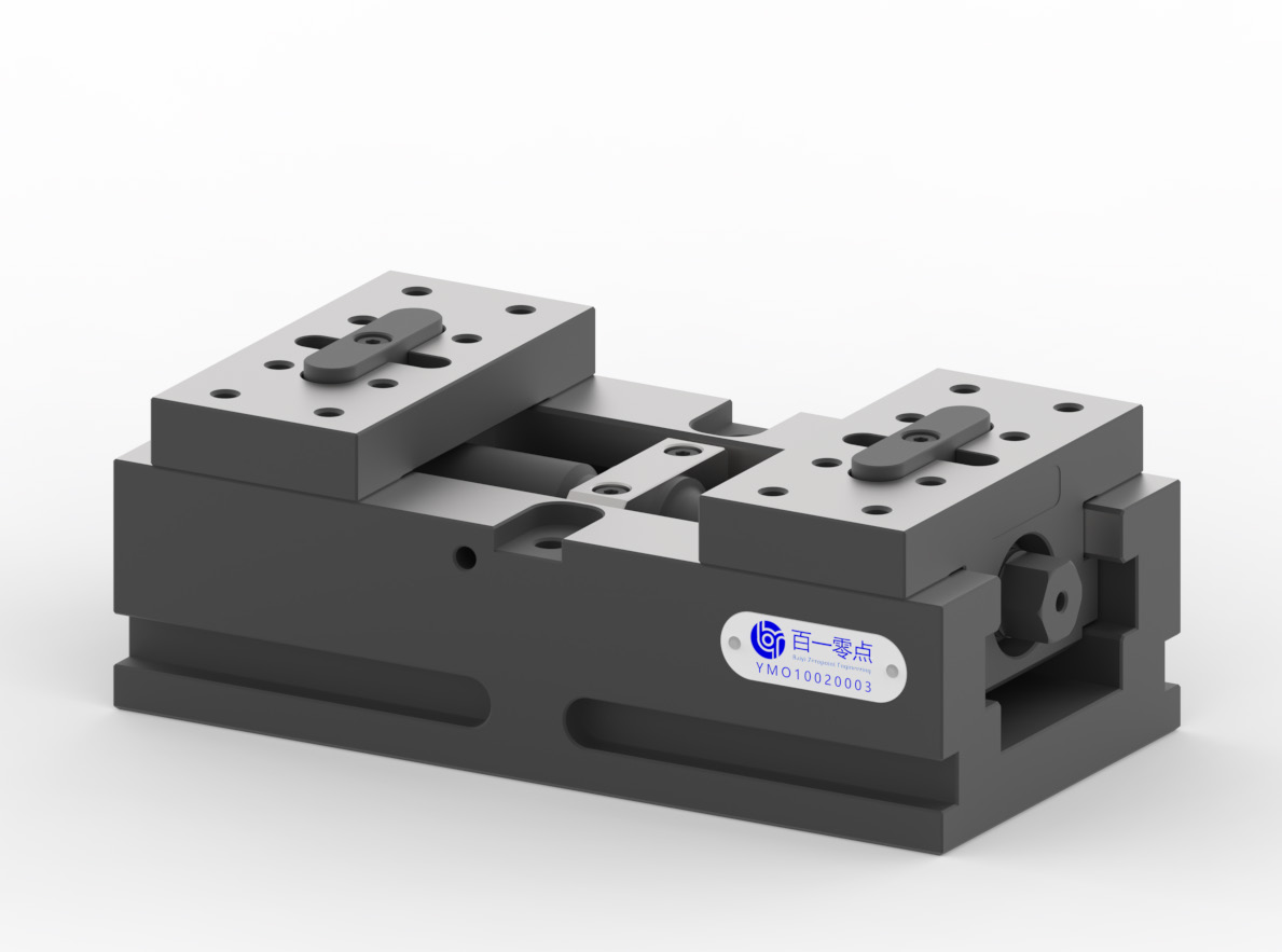 5-axis self-centering vise, W - 100 mm, body L - 200 mm, jaw type 3