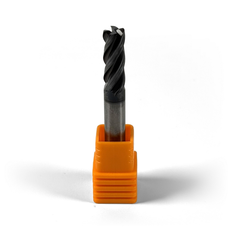 6mm Carbide End Mill, 4 Flutes, Bull Nose - R0.5mm, 16mm LOC, AlCrN Coated