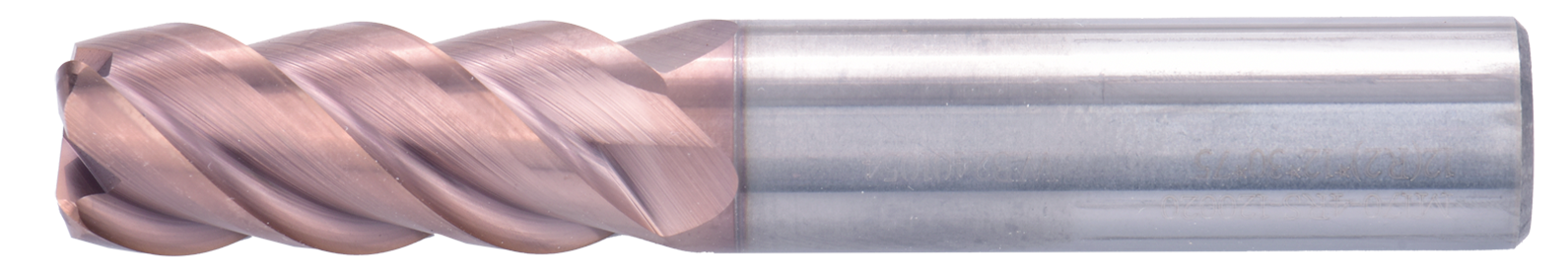 12 mm, 3 mm Chamfer Carbide End Mill, 4 Flutes, Radius, Standard length, For P, H materials, TiSiAlCrN coated, Helix angle 45 degree, LOC 30 mm