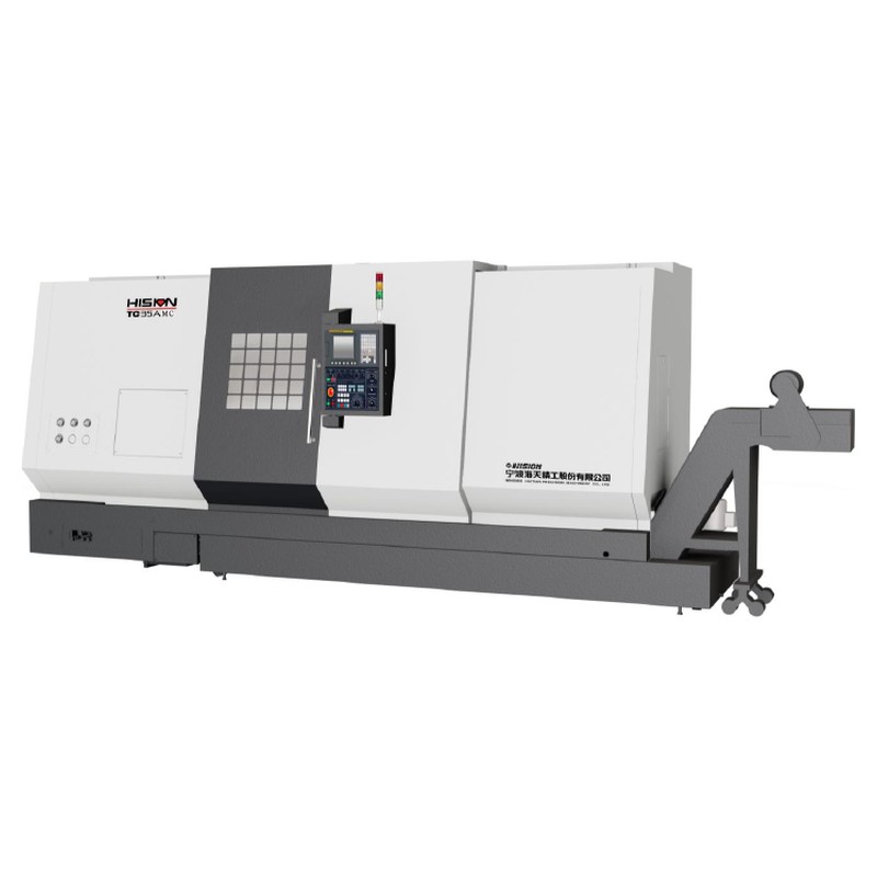 Hision LB12M Box Way Live Tooling CNC Lathe, 12-15" Chuck