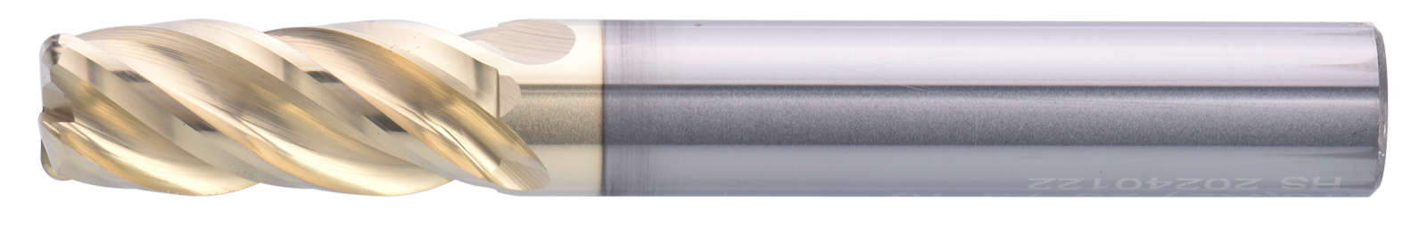 12 mm Carbide End Mill, 0.5 mm Corner Radius, 4 Flutes, Standard length, For P, M, S materials, AlTiN/Zr coating, LOC 30 mm