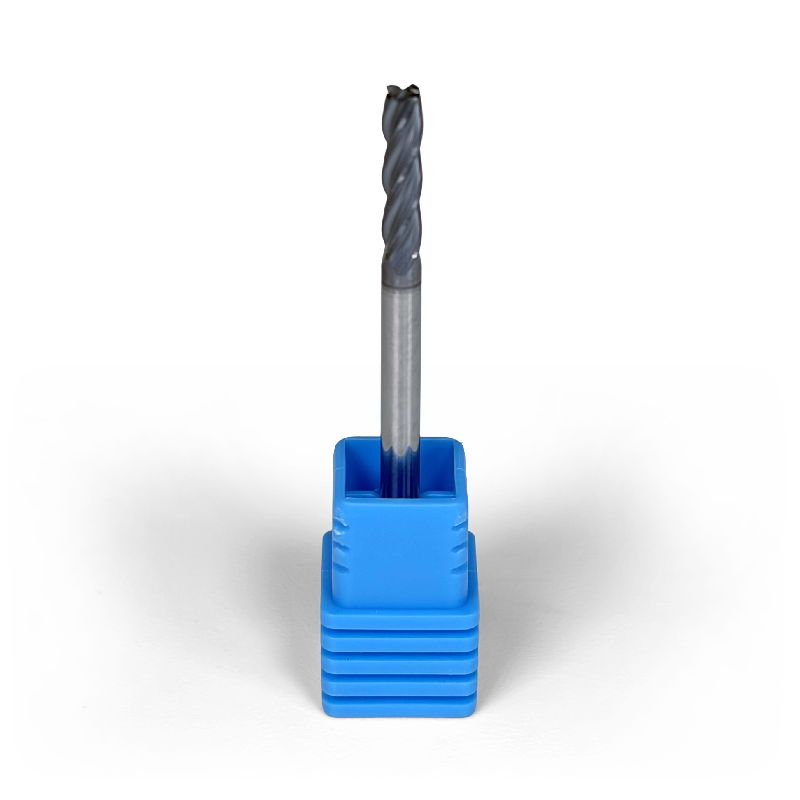 1/8" Carbide End Mill, 4 flutes, Bull Nose - R0.015", 0.5" LOC, AlCrN Coated