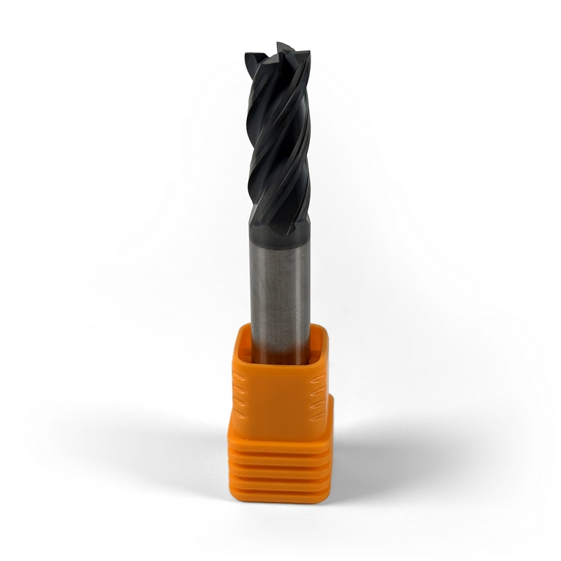 10 mm Carbide End Mill, 4 Flutes, 0.1 mm Corner Chamfer, Standard length, For P, M, K materials, AlCrN coated, LOC 25 mm