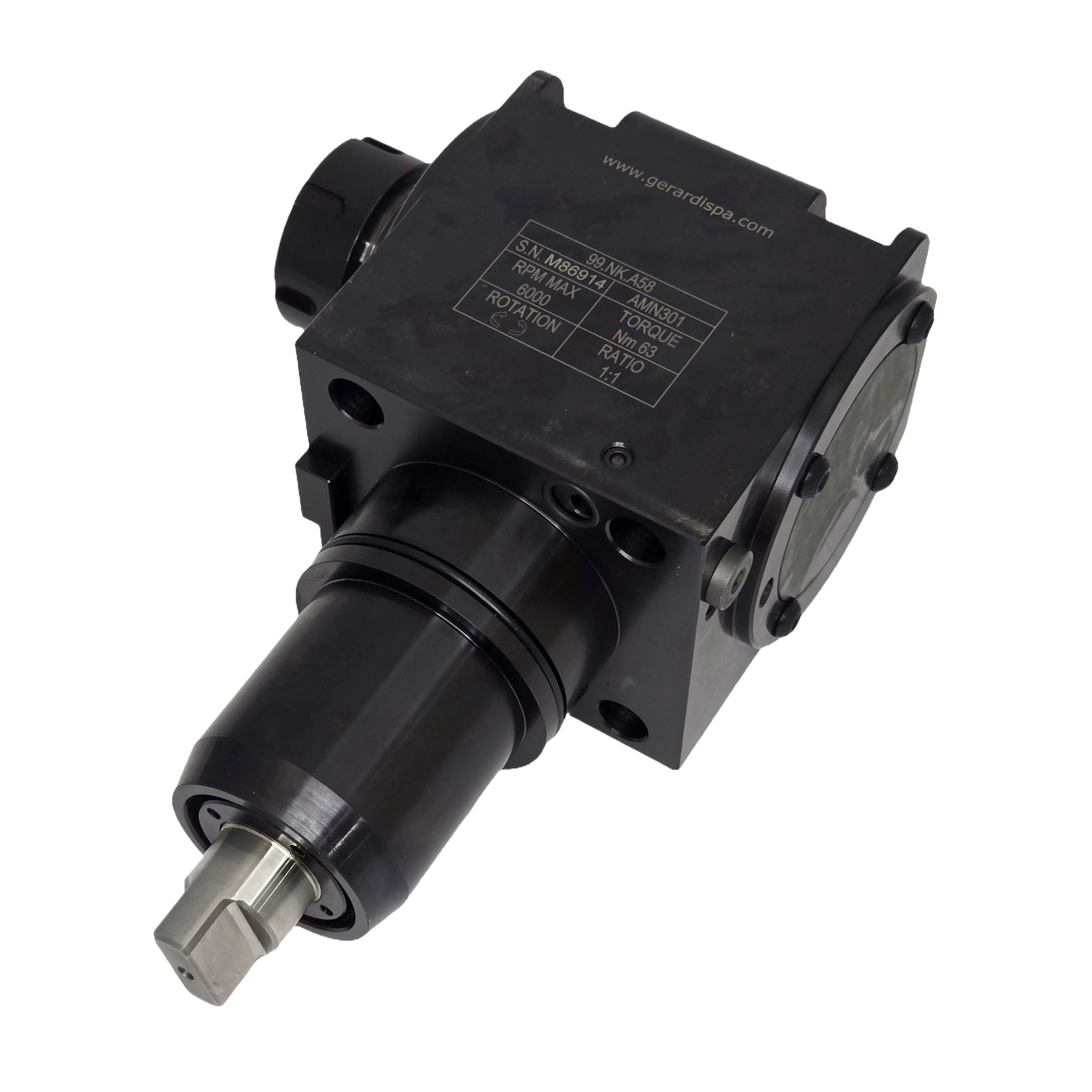 Angle (90°) live driven tool for BMT65 Nakamura turrets, ER32, RPM=6000